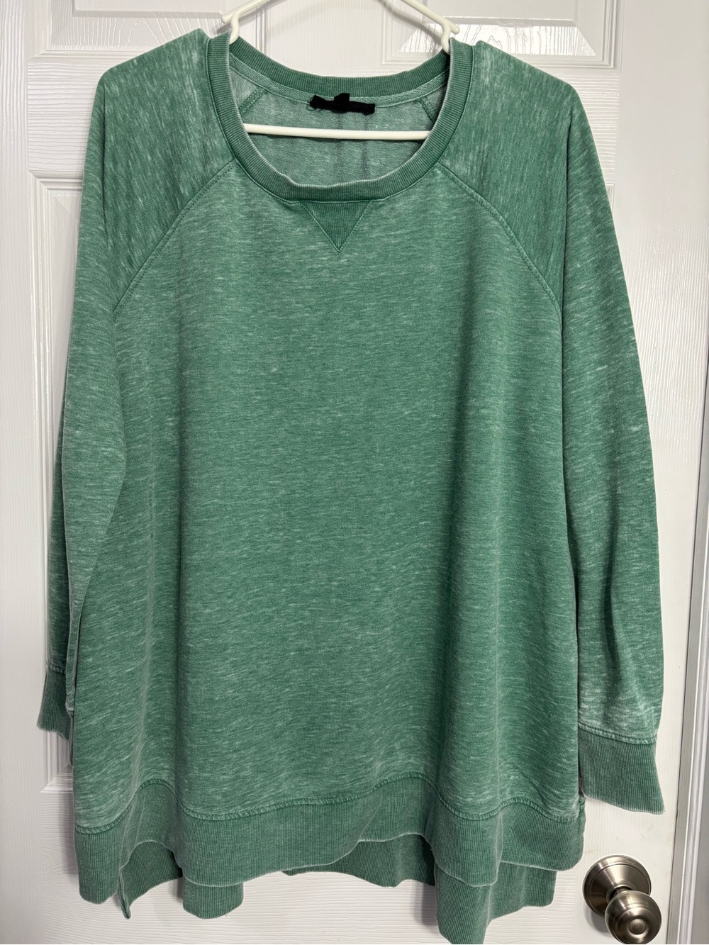 Jane and Delancey Heathered Green Crewneck Sweatshirt